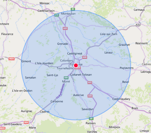 Zone d'intervention CDN Toulouse